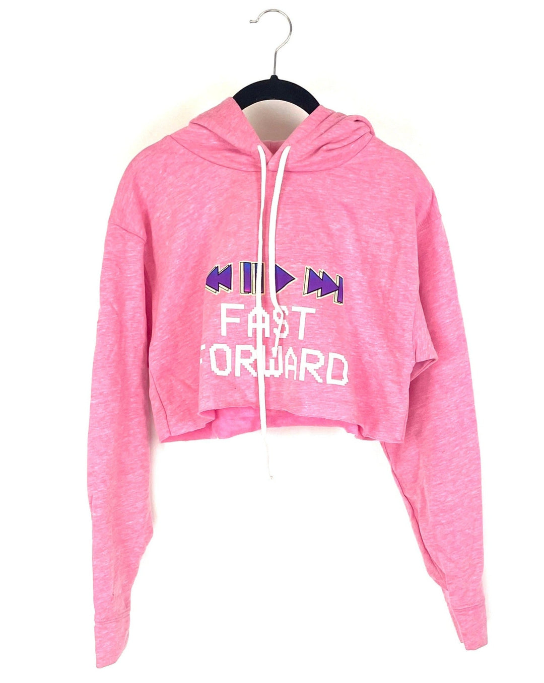 Pink Cropped Hoodie - Size 0, 2, 4, 6