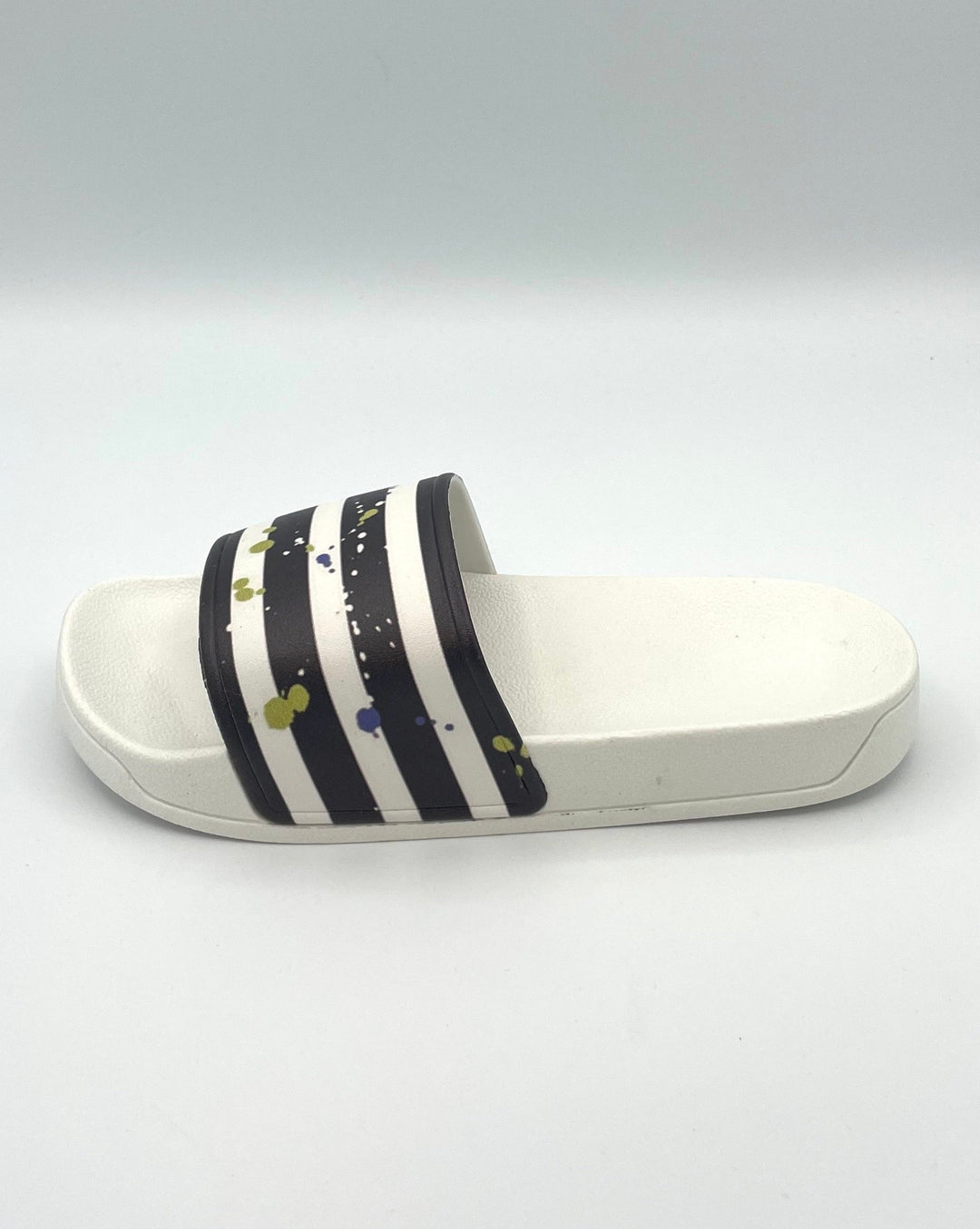 White And Black Striped Slides - Size 5, 6, 8 and 9