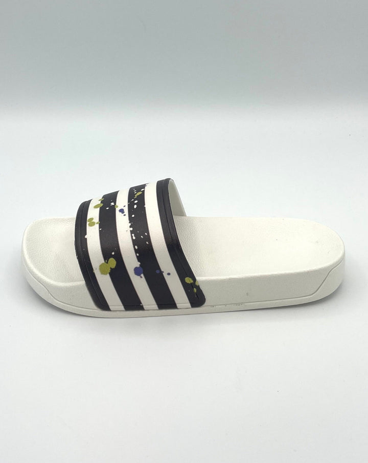 White And Black Striped Slides - Size 5, 6, 8 and 9