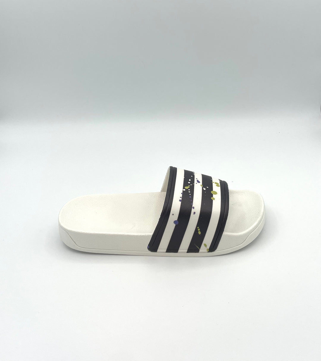 White And Black Striped Slides - Size 5, 6, 8 and 9