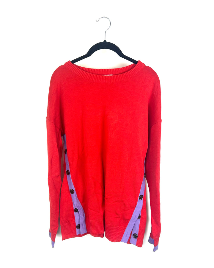 Red-Orange Boatneck Sweater - Size 6/8
