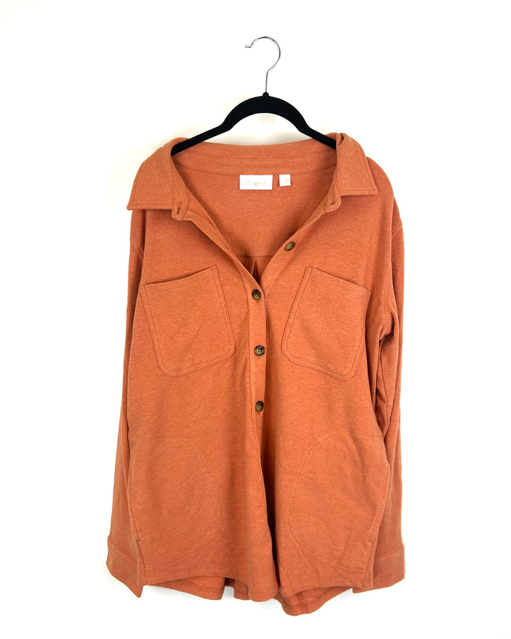 Apricot Terry Button Down Jacket - Size 6/8