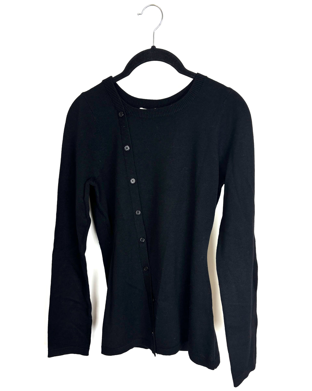 Black Sweater with Faux Button Detailing- Size 0/2