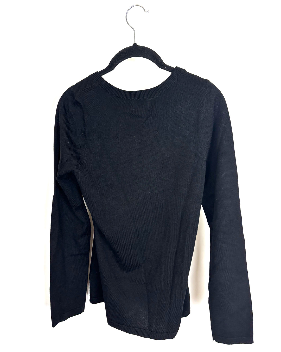 Black Sweater with Faux Button Detailing- Size 0/2