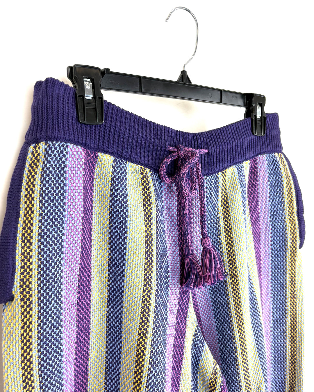 Purple and Yellow Knit Stripe Shorts - Size 6/8