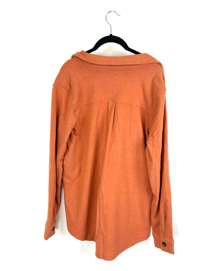 Apricot Terry Button Down Jacket - Size 6/8