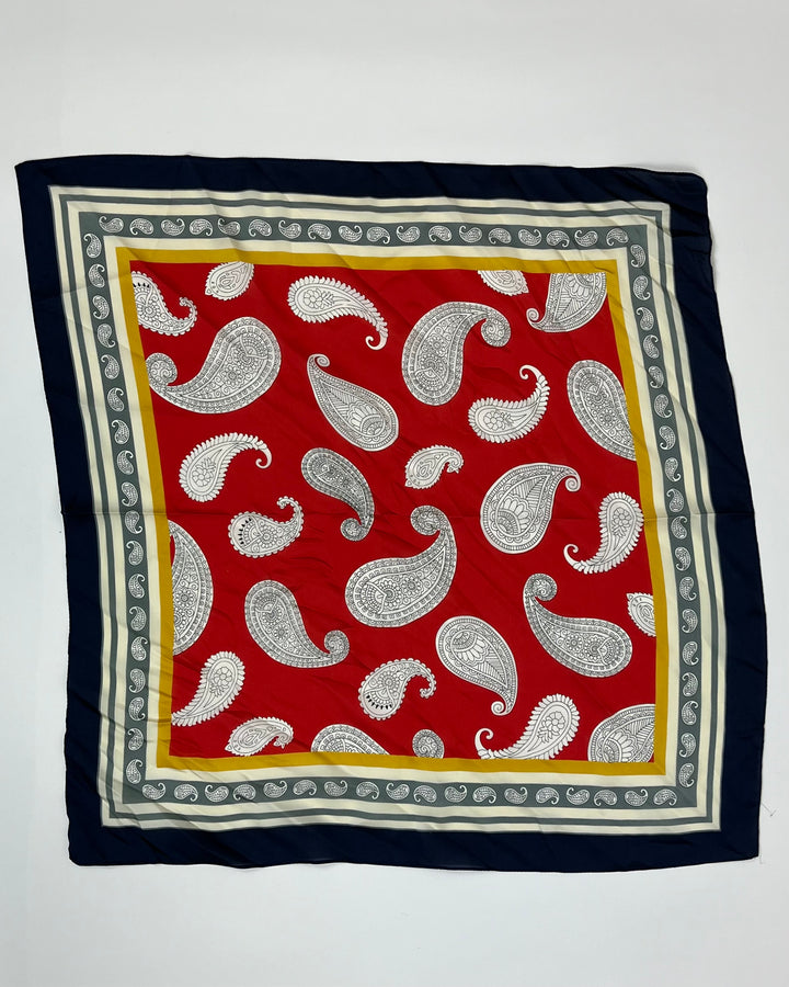 Red, Blue and Grey Abstract Printed Multi Wear Scarf