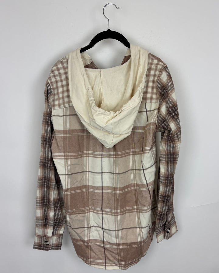Long Sleeve Flannel Hoodie - Size 2/4