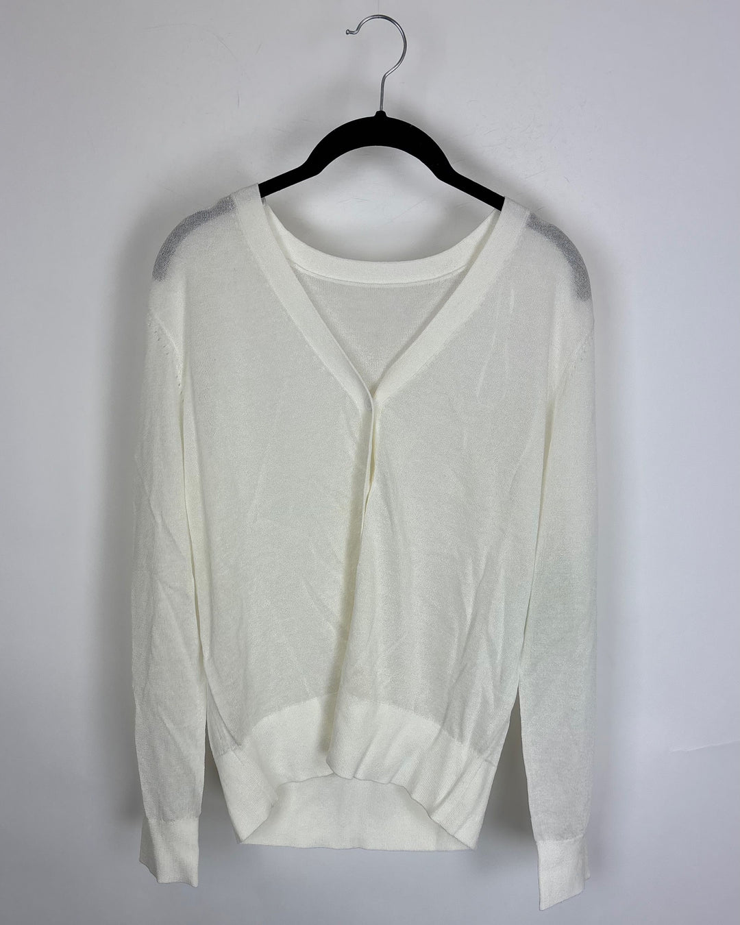 White Sheer Long Sleeve Cardigan - Size 4/6