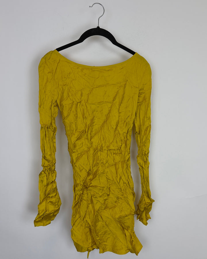 Amber Yellow Long Sleeve Open Back Top - Size 00/0
