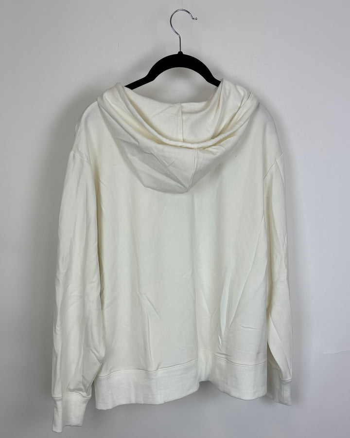 White Long Sleeve Hoodie - Size 0/2