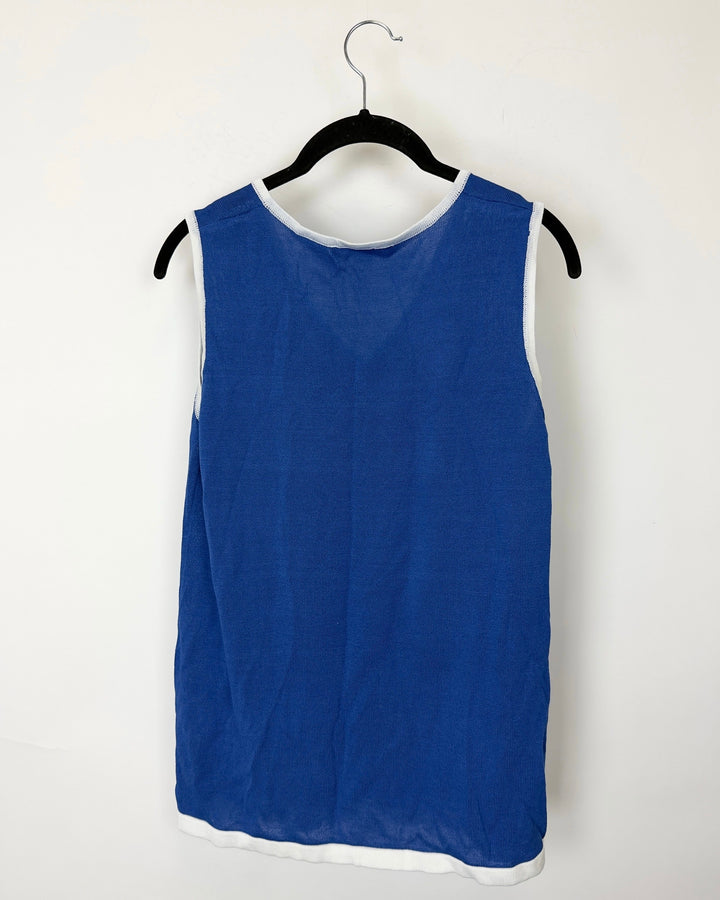 Royal Blue Semi Sheer Tank Top - Size 2/4 and 4/6