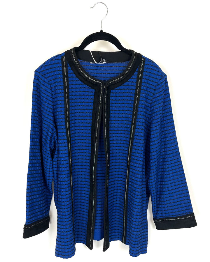 Royal Blue Textured Cardigan - Size 6/8 - 24/26