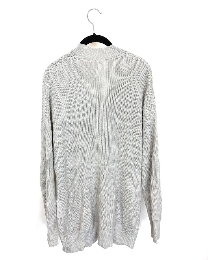 Gray V Neck Button Down Sweater - Size 6/8