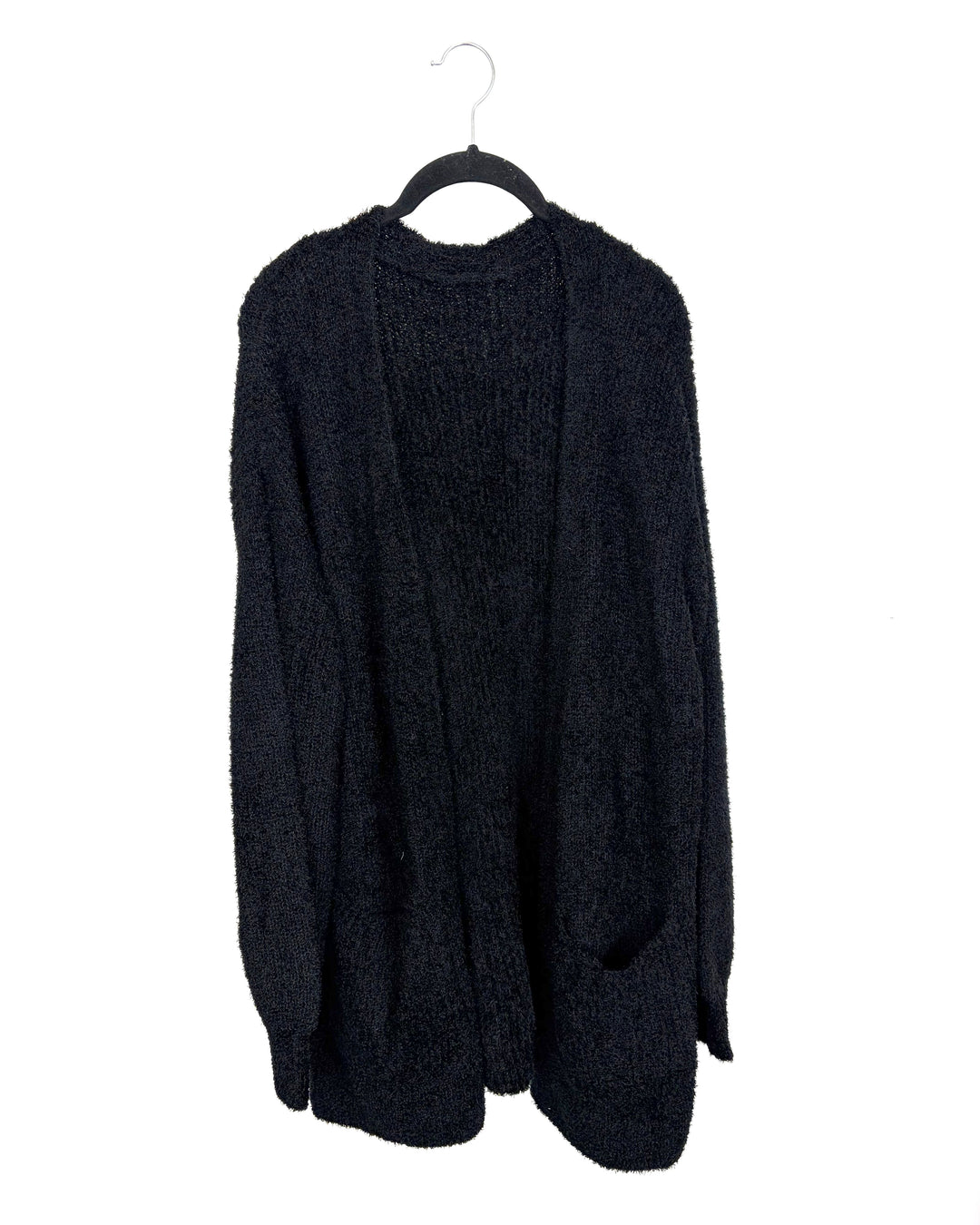Black Open Front Cardigan - Size 8/10