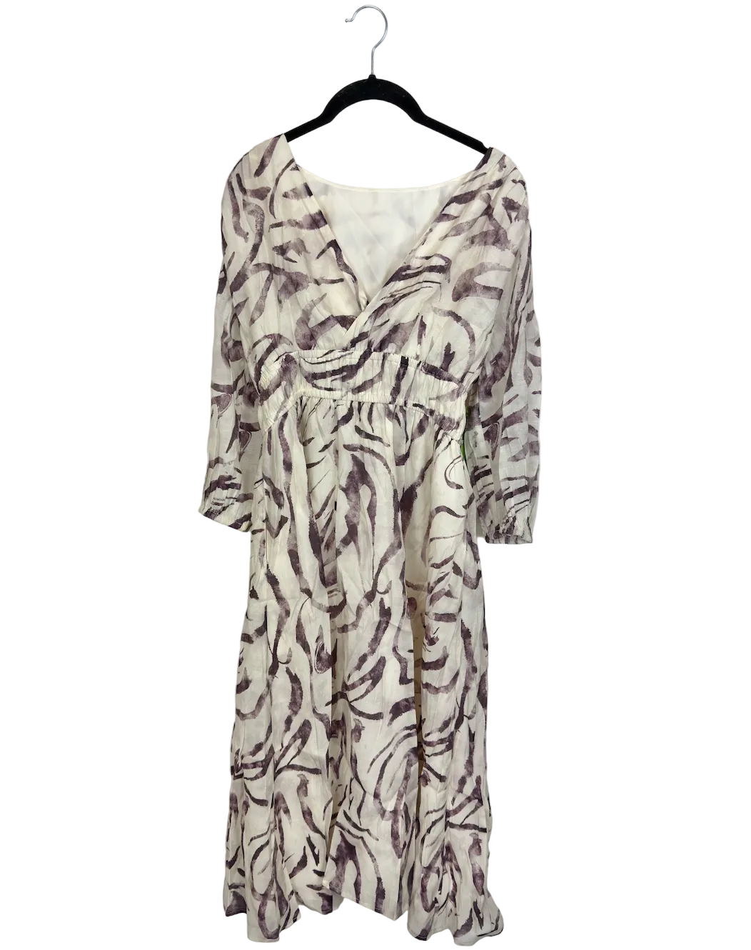 White and Purple Abstract Print Dress - Size 6/8