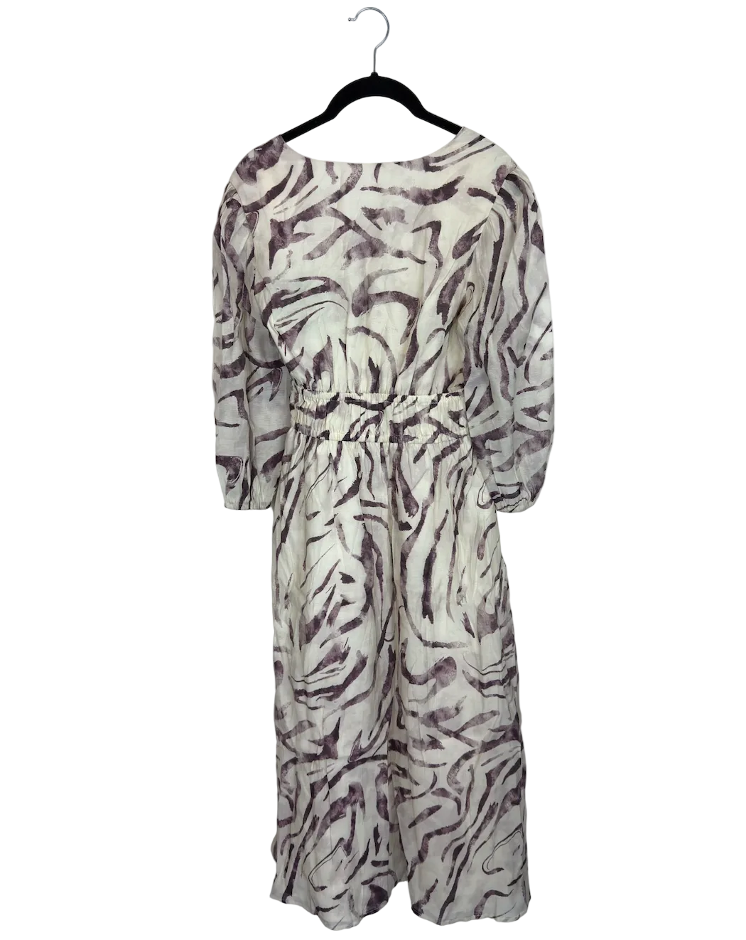 White and Purple Abstract Print Dress - Size 6/8