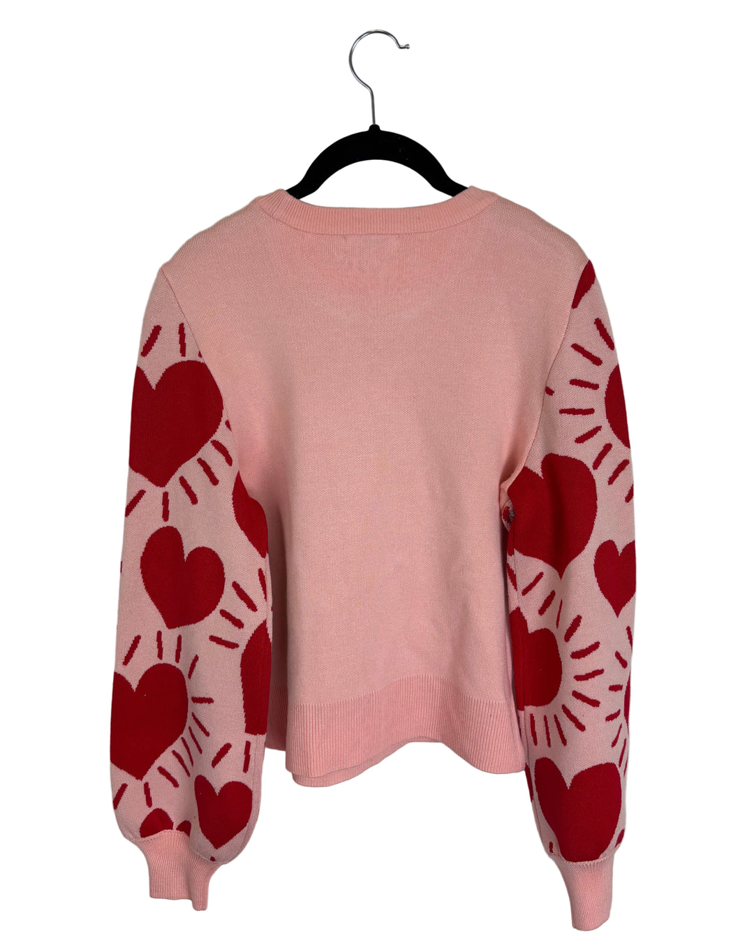 Pink & Red Heart Sequin Sweater - Size 2/4