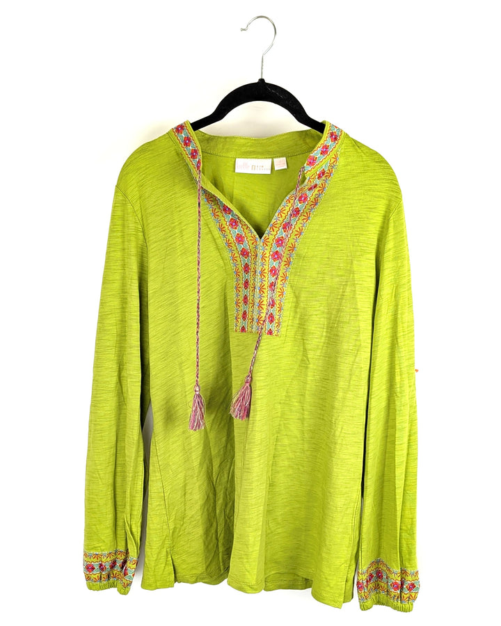 Light Green Tunic with Tassels - Size 6/8