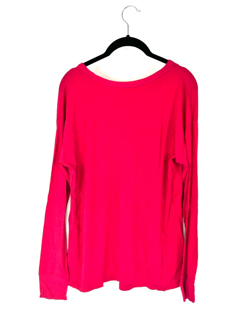 Pink and Black Logo Long Sleeve Shirt - Size 6/8