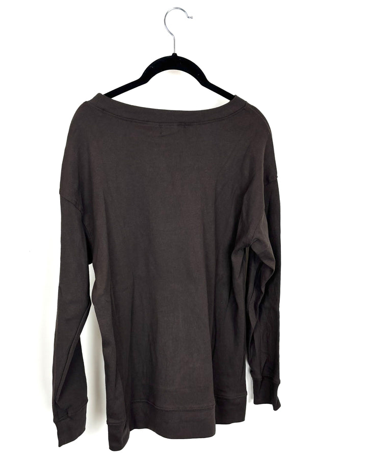 Brown Crew Neck Sweatshirt - Size 2/4
