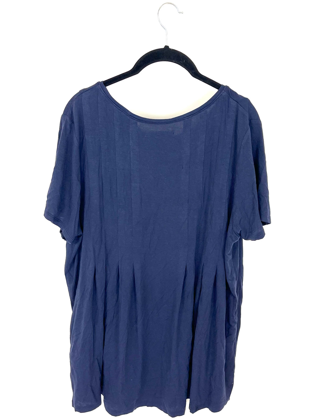 Navy Blue Pleated Loungewear T-Shirt - Size 1X