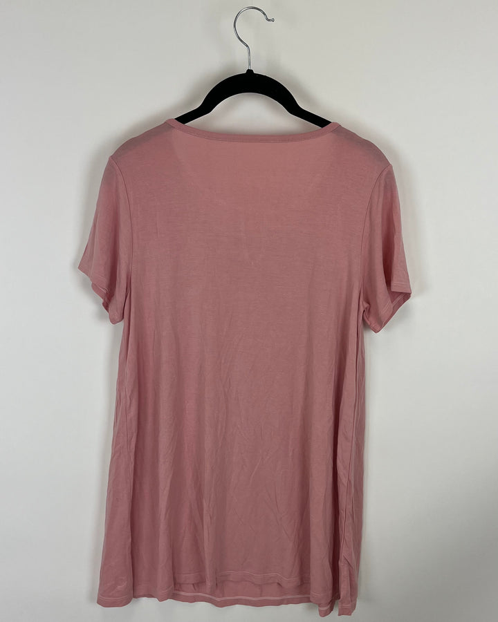 Pink T-Shirt With Cut Out - Size 4/6