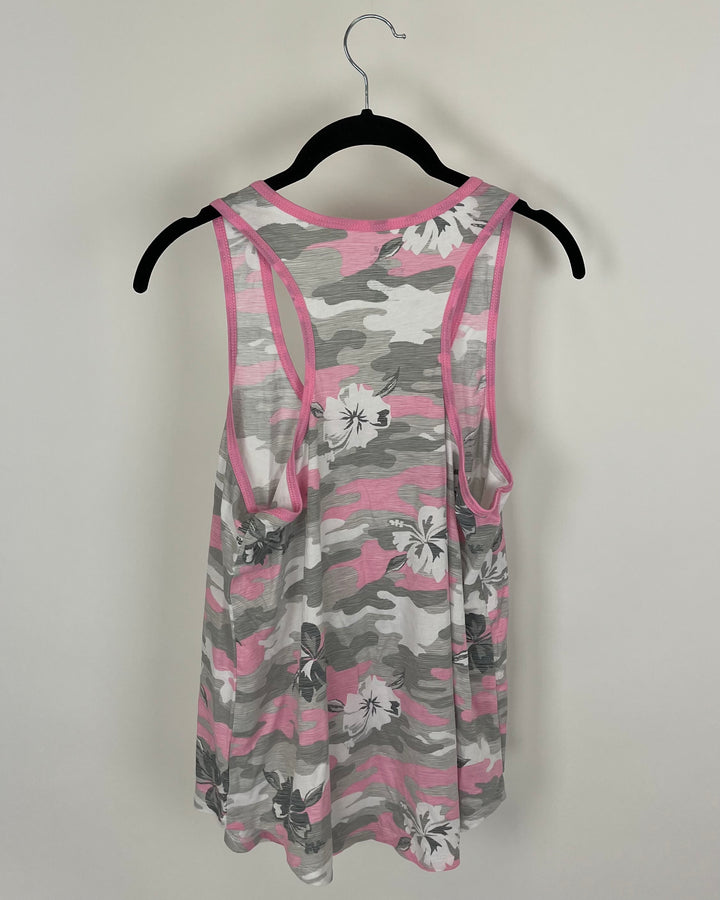 Pink And Grey Hawaiian Tank Top - Size 8/10