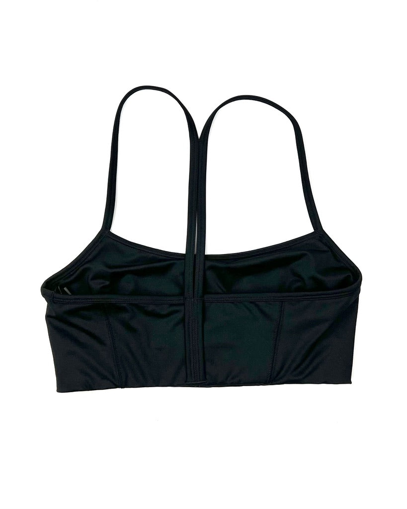 Black Thin Strap Sports Bra - Small