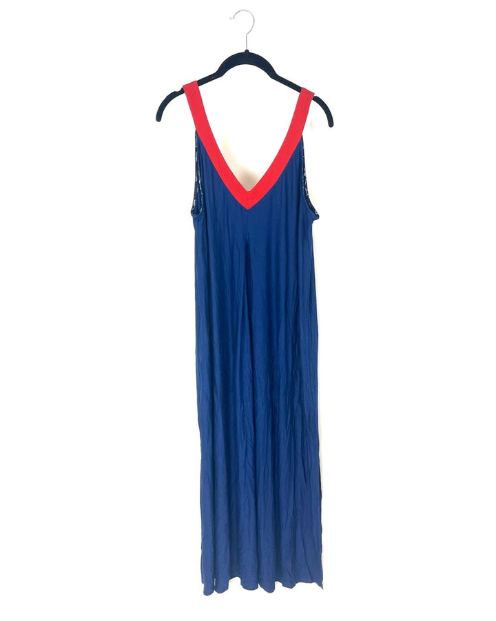 Navy Blue Long Nightgown - 1X