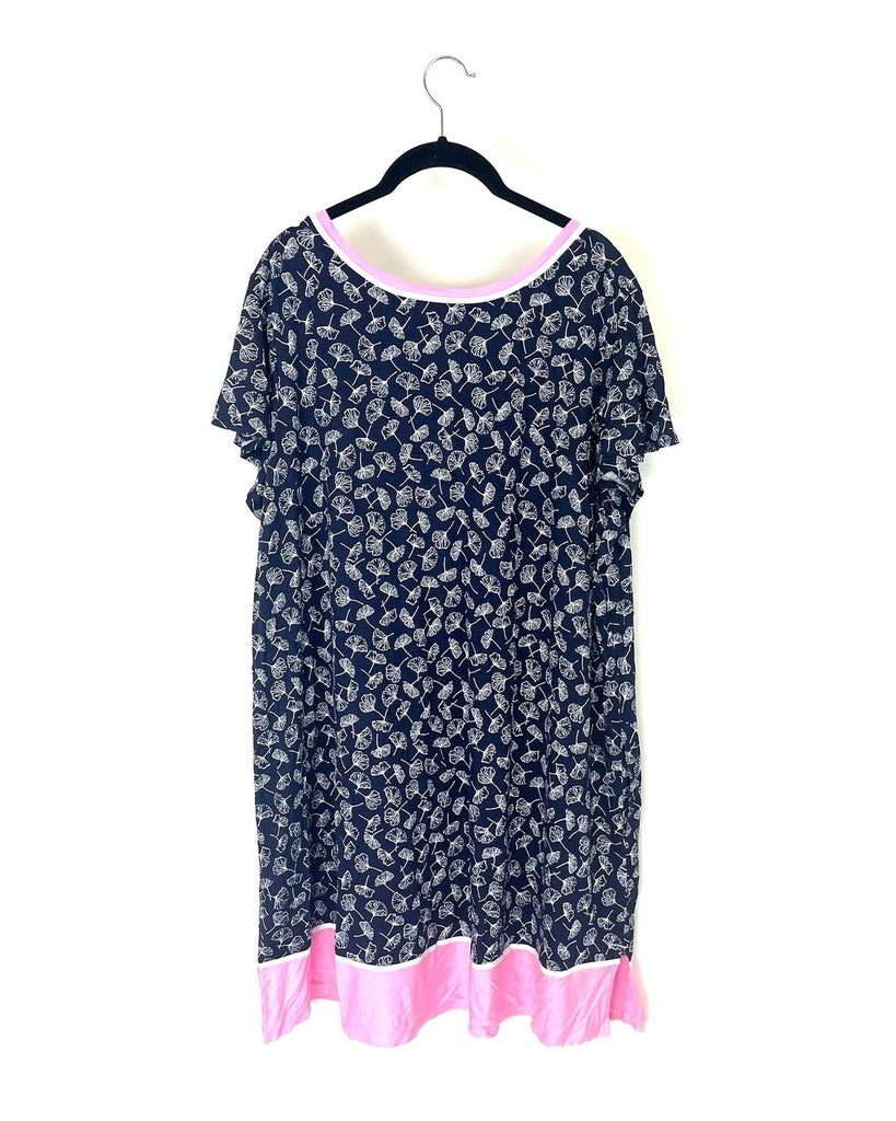 Navy And Pink Nightgown - Size 1X