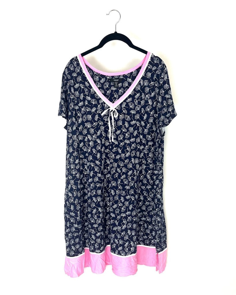 Navy And Pink Nightgown - Size 1X