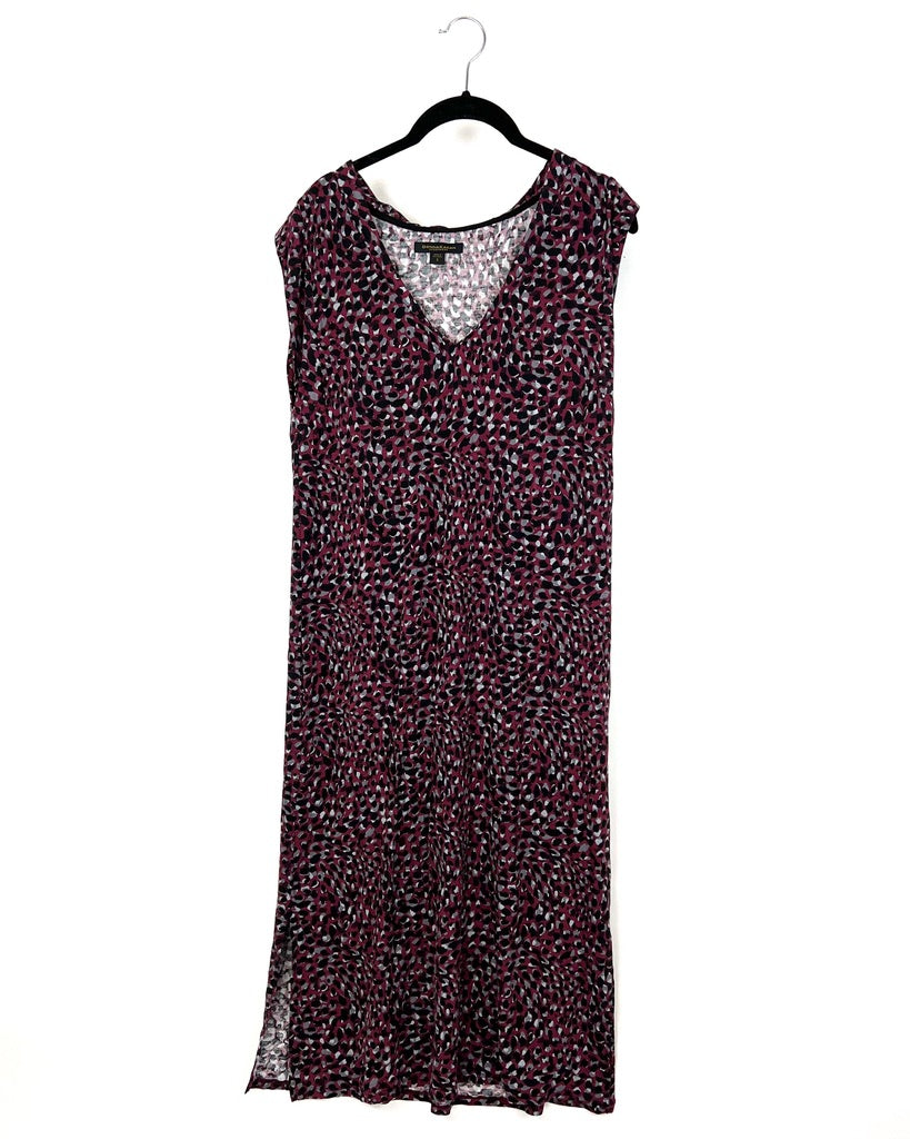 Maroon Cheetah Print Tank-Style Nightgown - Size 4/6