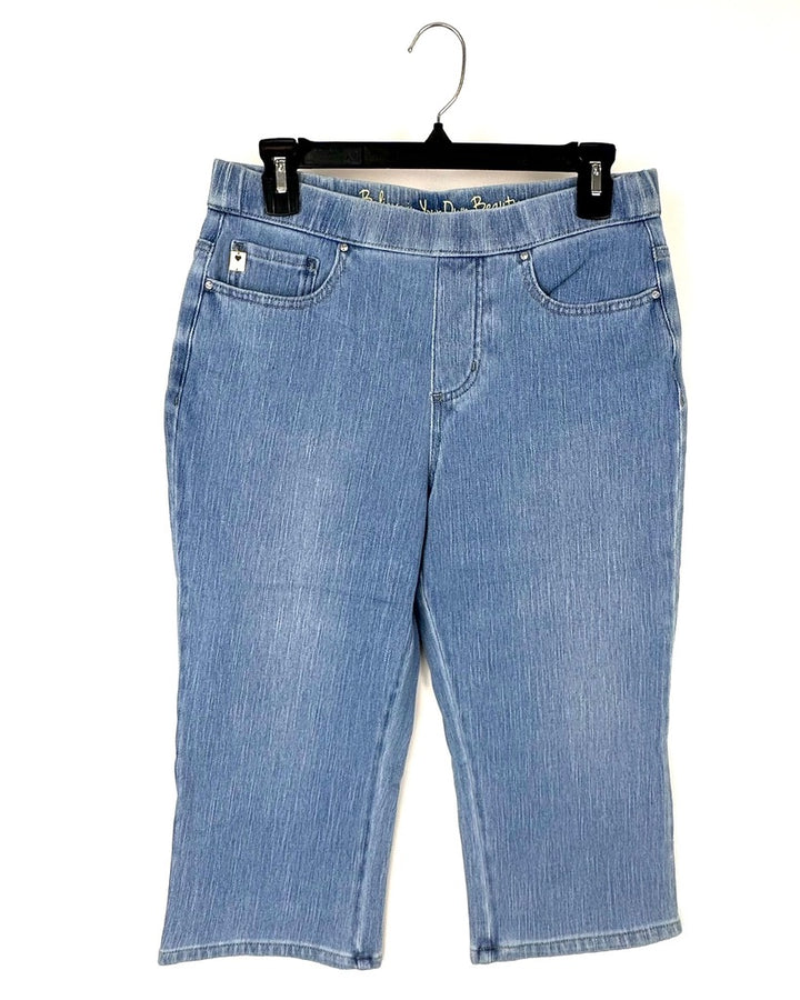 Stretchy Light Wash Capri Jeans - Size 6 and 12