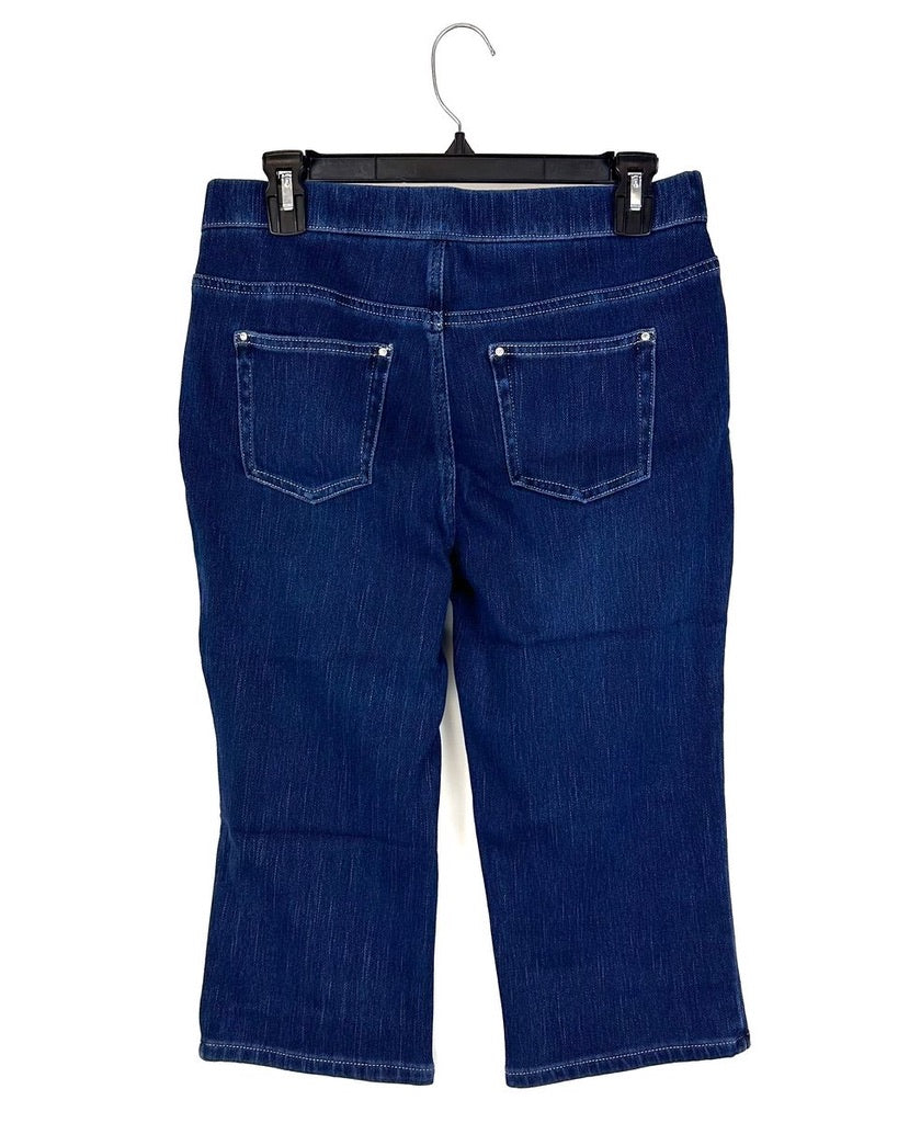 Stretchy Dark Wash Capri Jeans - Size 6 and 12