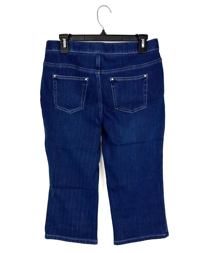 Stretchy Dark Wash Capri Jeans - Size 6/8