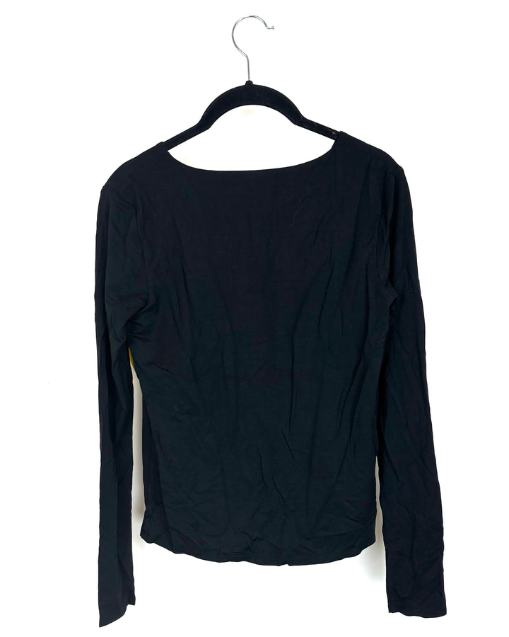 Black V Neck Long Sleeve - Size 2/4