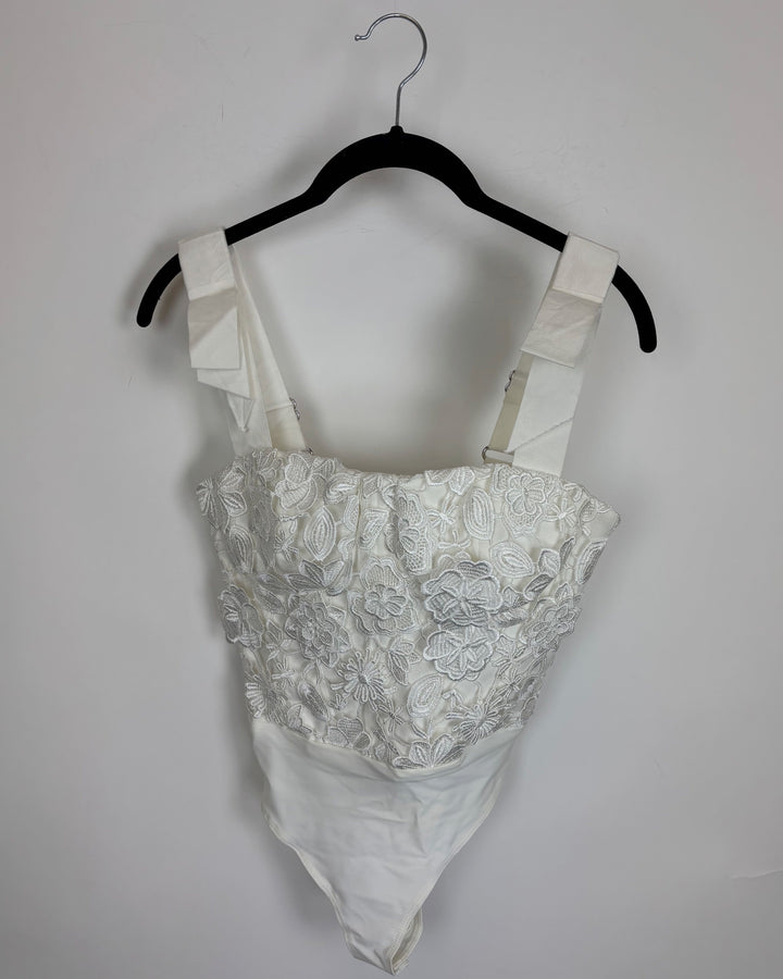 Floral Knit Corset Body Suit - Size 0/2