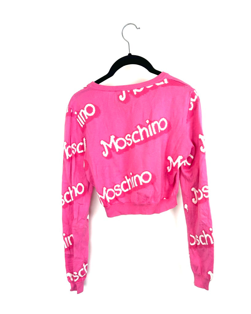 Moschino Pink Cropped Sweater - Small