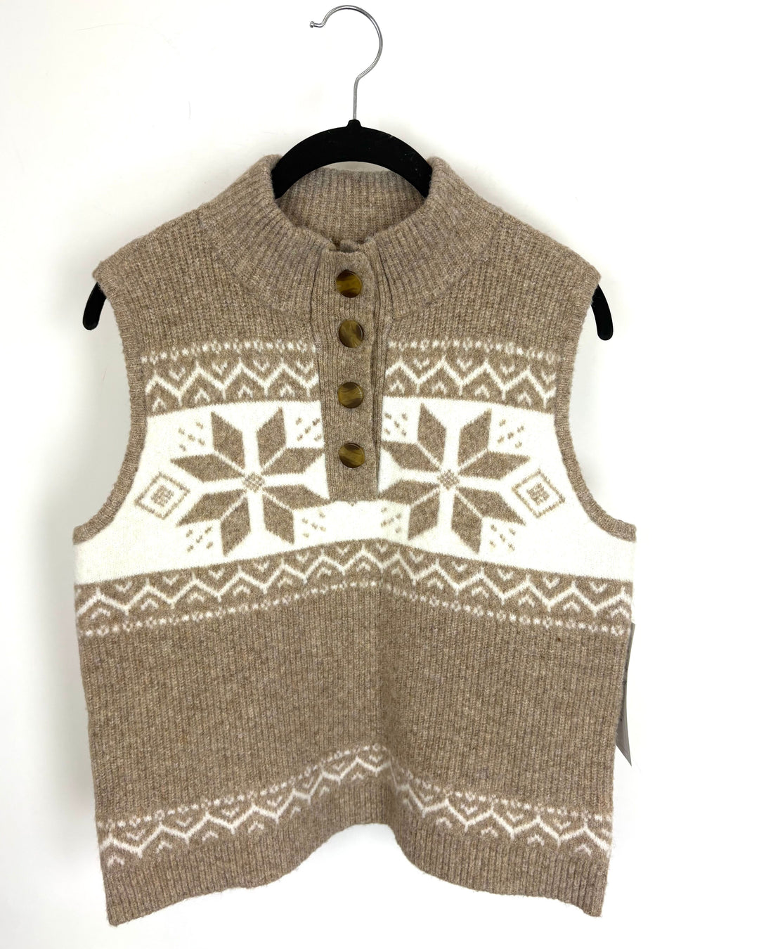 Tan Button Down Sweater Vest - Size 2/4