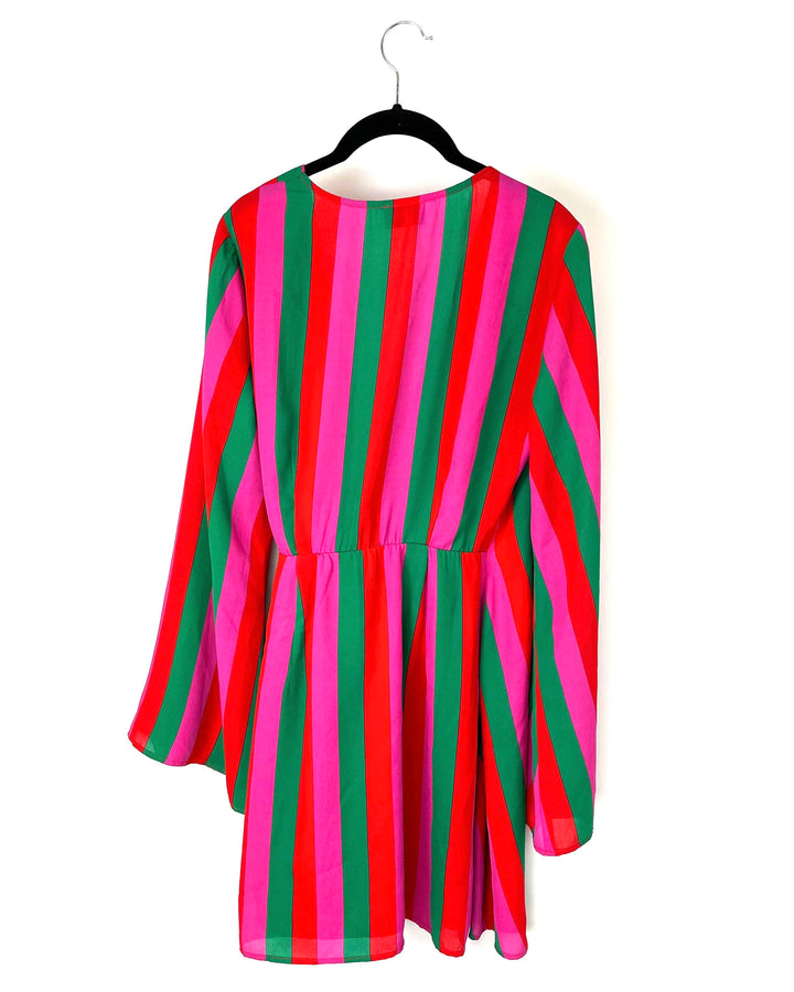 Long Sleeve Striped Dress - Size 2/4