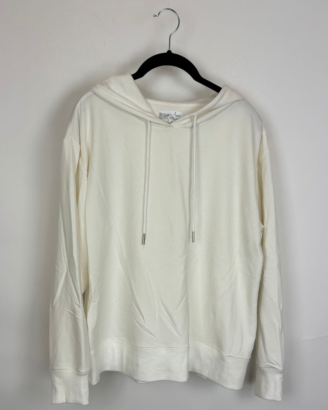 White Long Sleeve Hoodie - Size 0/2