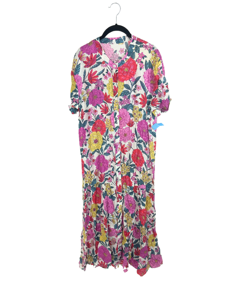 Floral Maxi Button Up Dress - Size 8/10