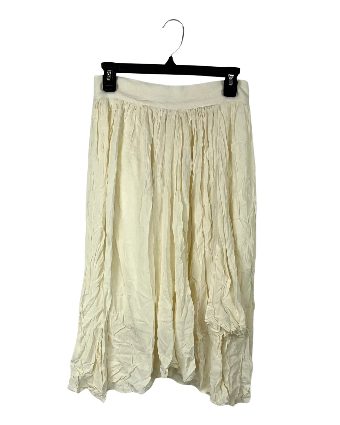 Cream High Waisted Midi Skirt Small