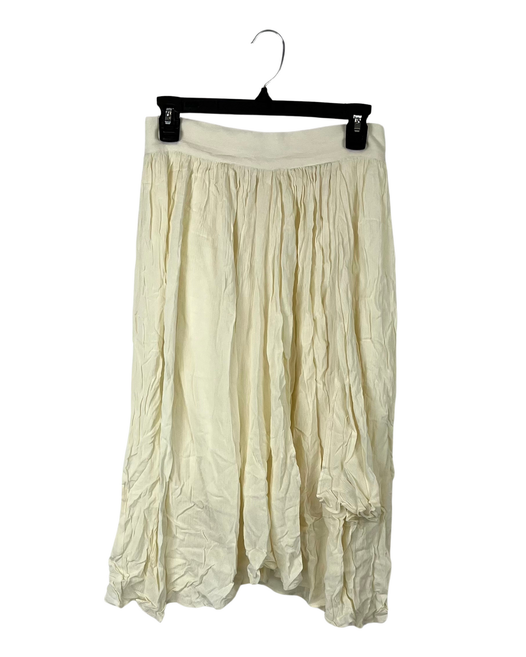 Cream High Waisted Midi Skirt - Small