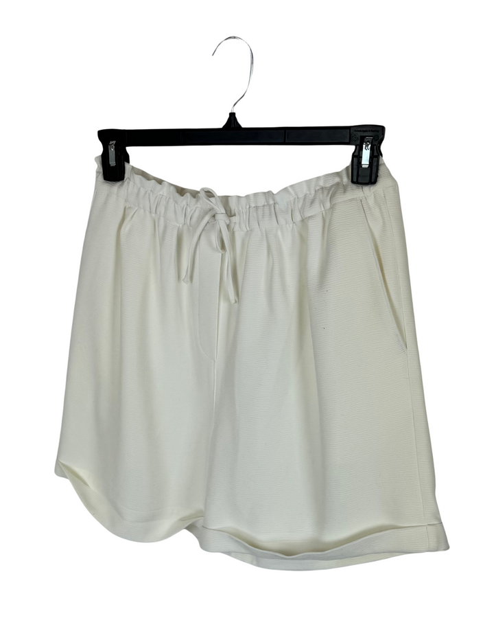 White Ruffle Tie Shorts - Size 8/10