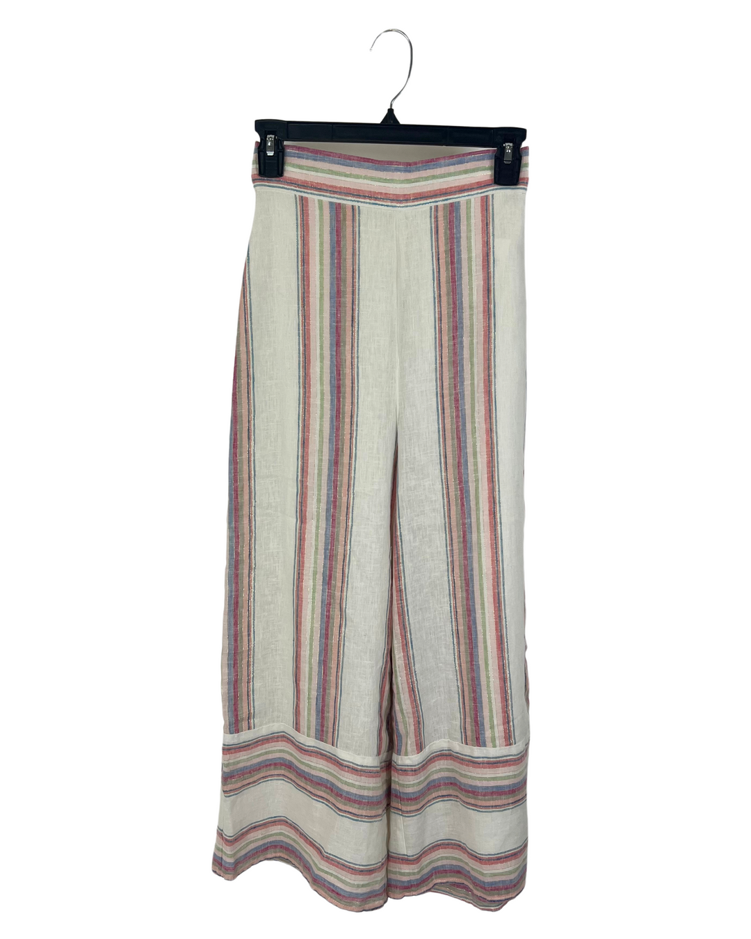 Colorful Striped Linen Pants - Size 0-2