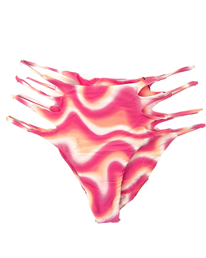 Pink High Waisted Bikini Bottom - Extra Small and Small