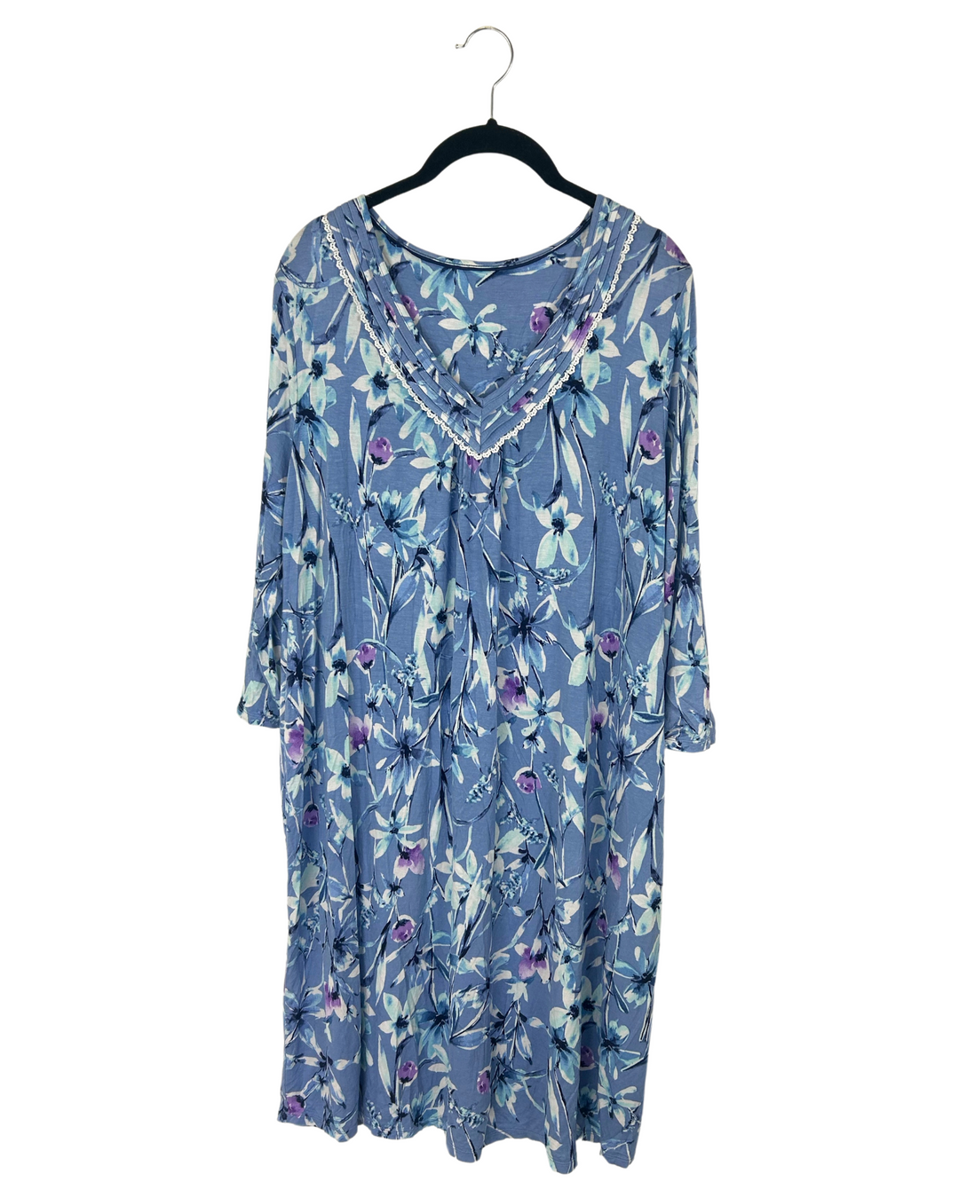 Blue Floral Nightgown - Size 10/12