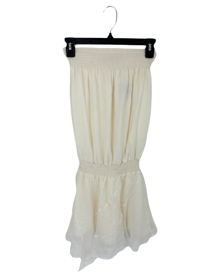 Off White Strapless Dress - Size 0/2